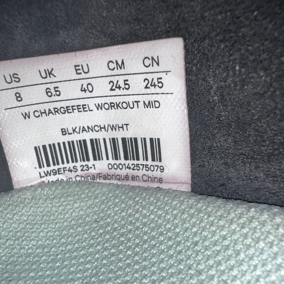 Lululemon Chargefeel Workout Mid Sneakers Women’s Size 8 Black White - Picture 7 of 11